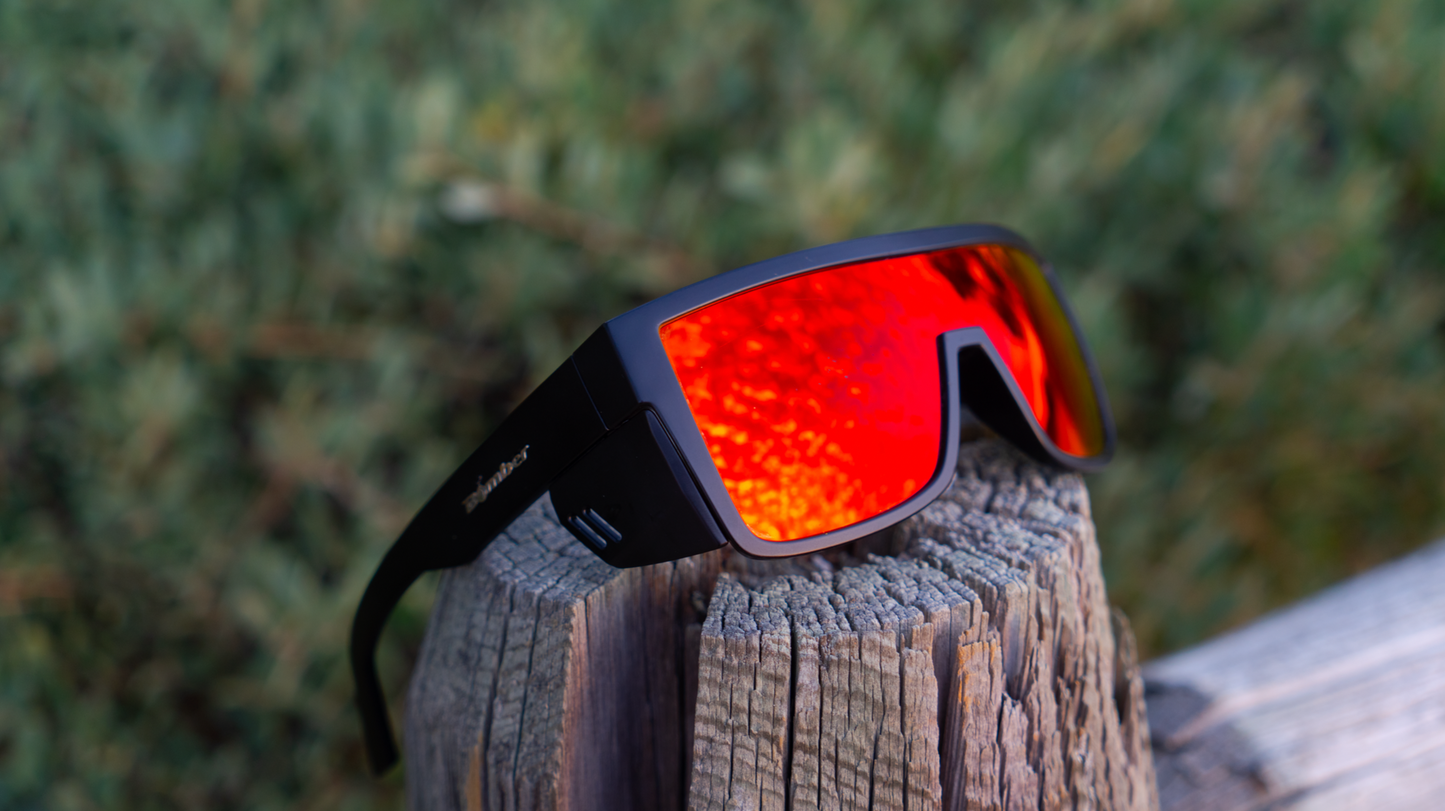 Non polarized Fire red quality safety glasses