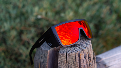 Non polarized Fire red quality safety glasses z87+