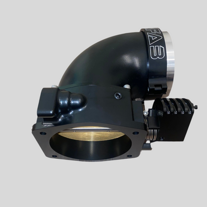 Aluminum CNC THROTTLE BODY ￼Billet 90 Elbow (Black)
