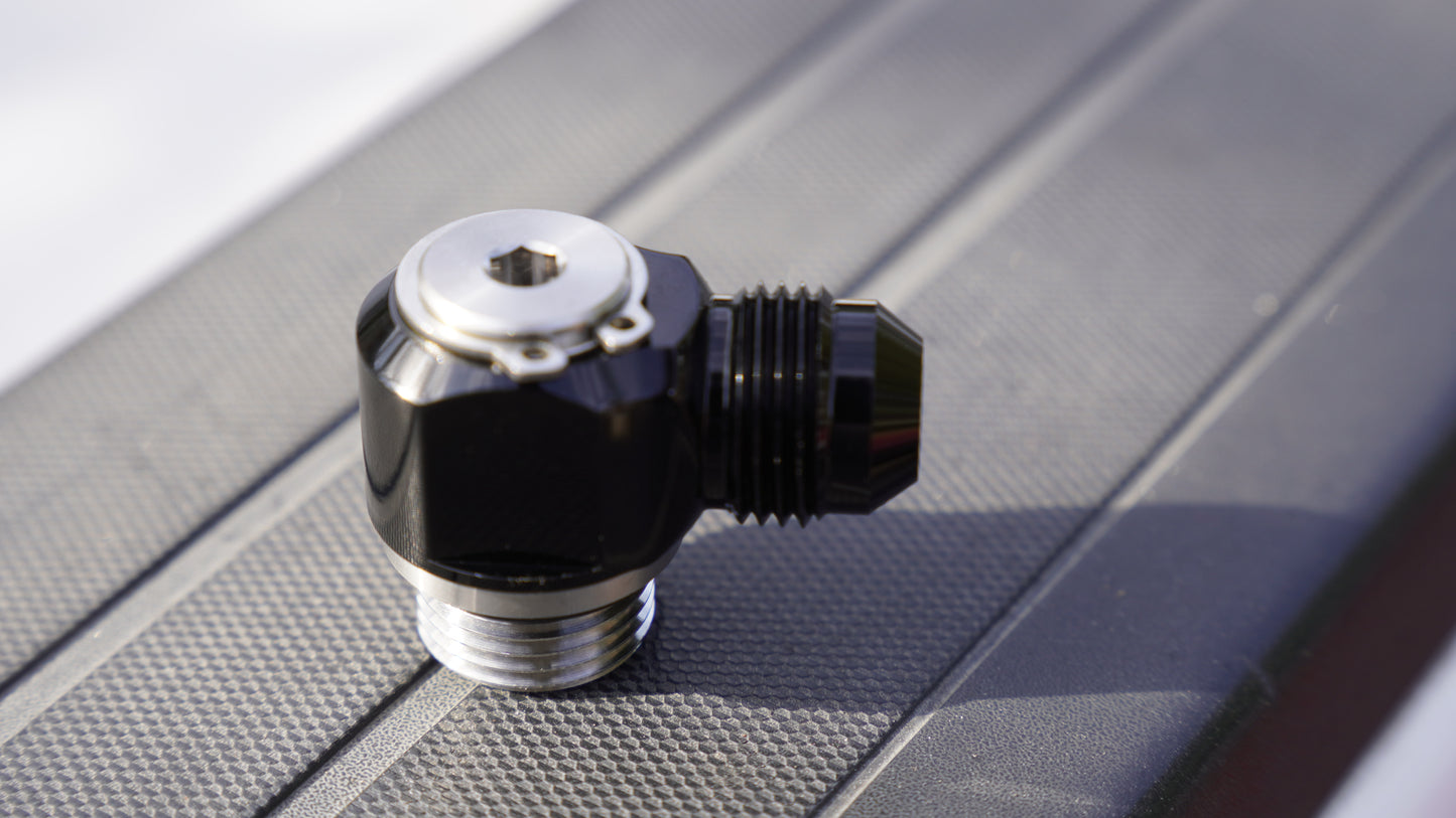 Tight radius fuel rail fitting 8AN￼