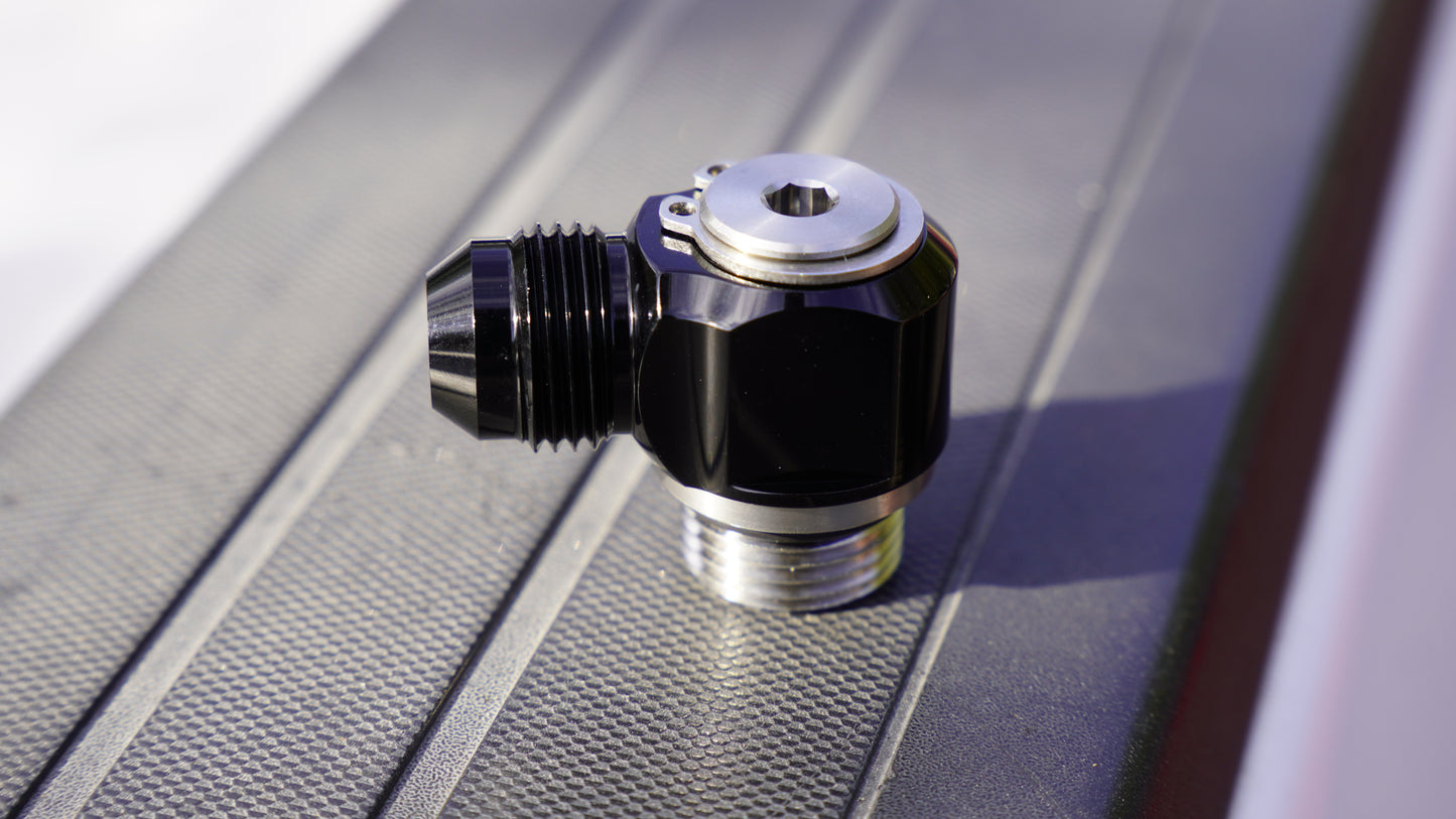 Tight radius fuel rail fitting 8AN￼