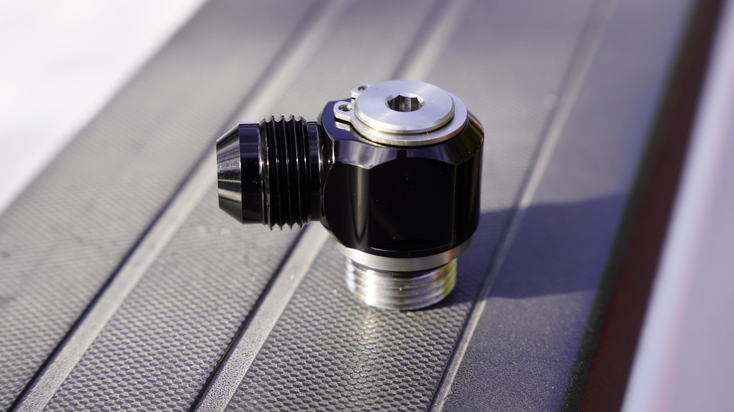 Tight radius fuel rail fitting 8AN￼